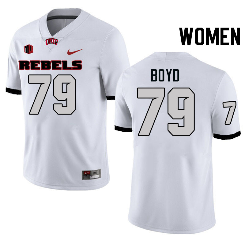 Women #79 Austin Boyd UNLV Rebels College Football Jerseys Stitched-White